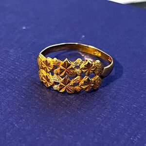 22k Prism Inlay Solid Gold Ring